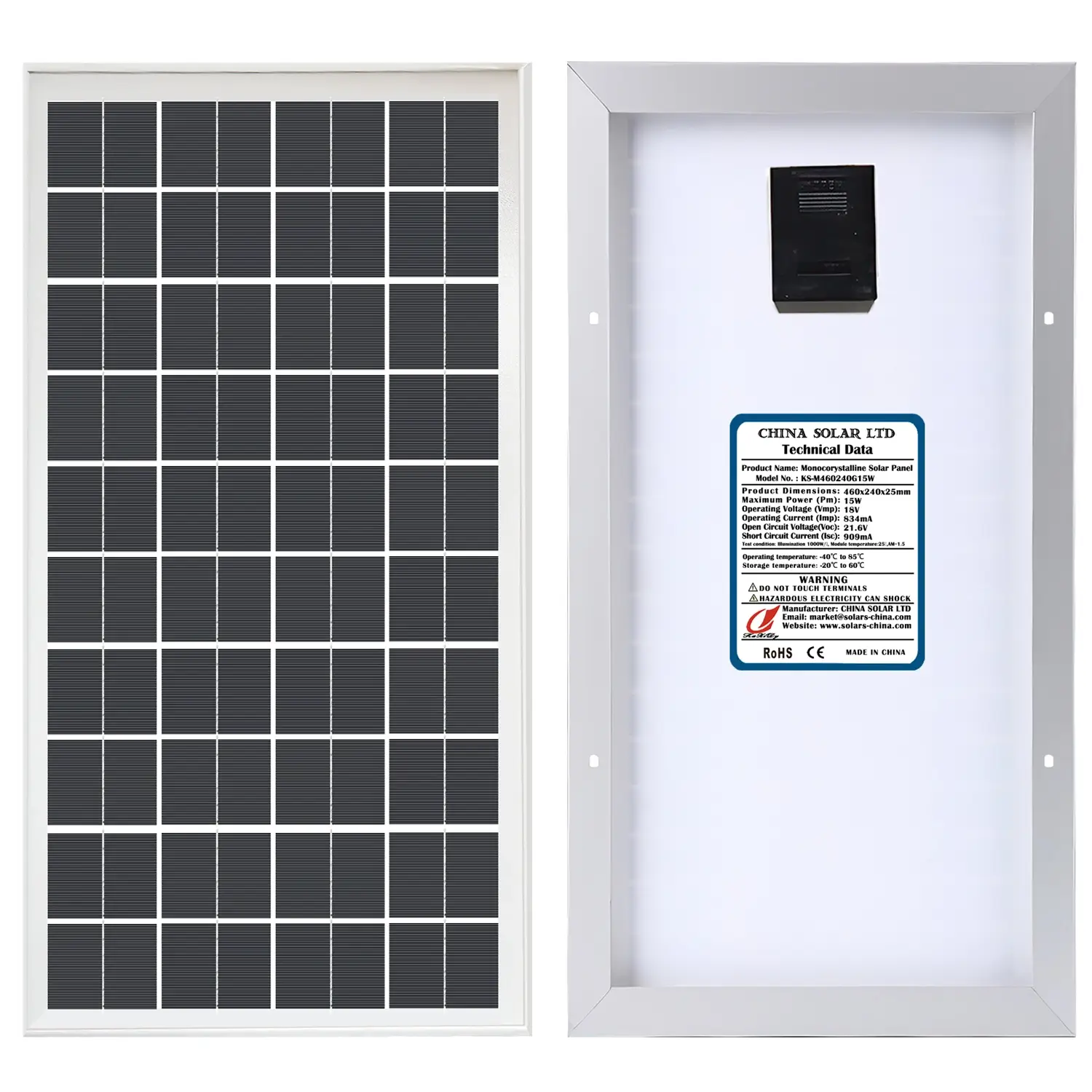 Monokristal Güneş Panelleri 15W