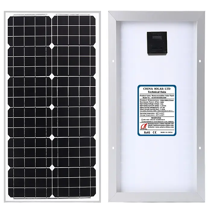Güneş Paneli Monokristal 30W