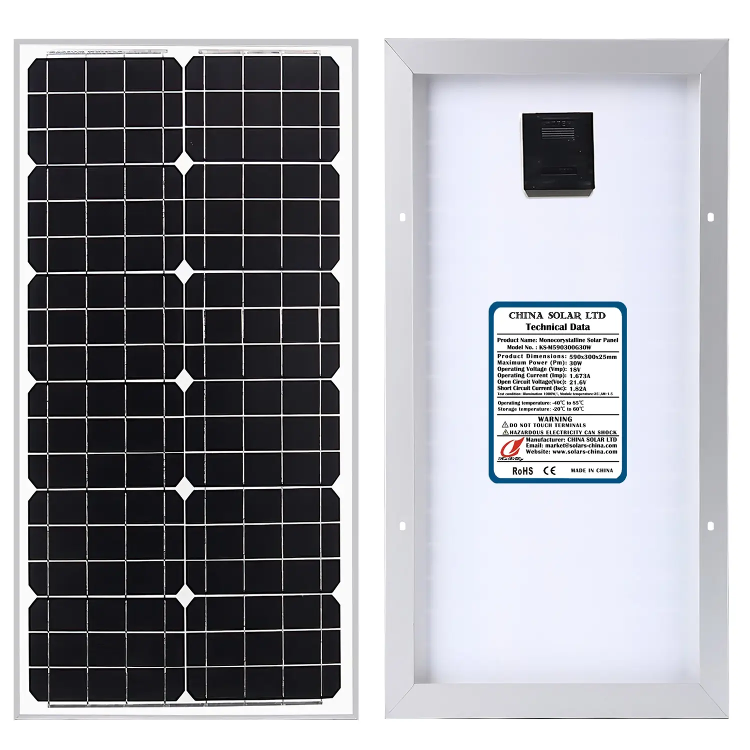 Monokristal Güneş Panelleri 30W