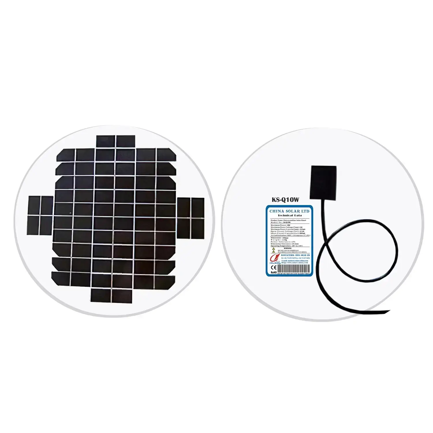 10W Yuvarlak Fotovoltaik Panel