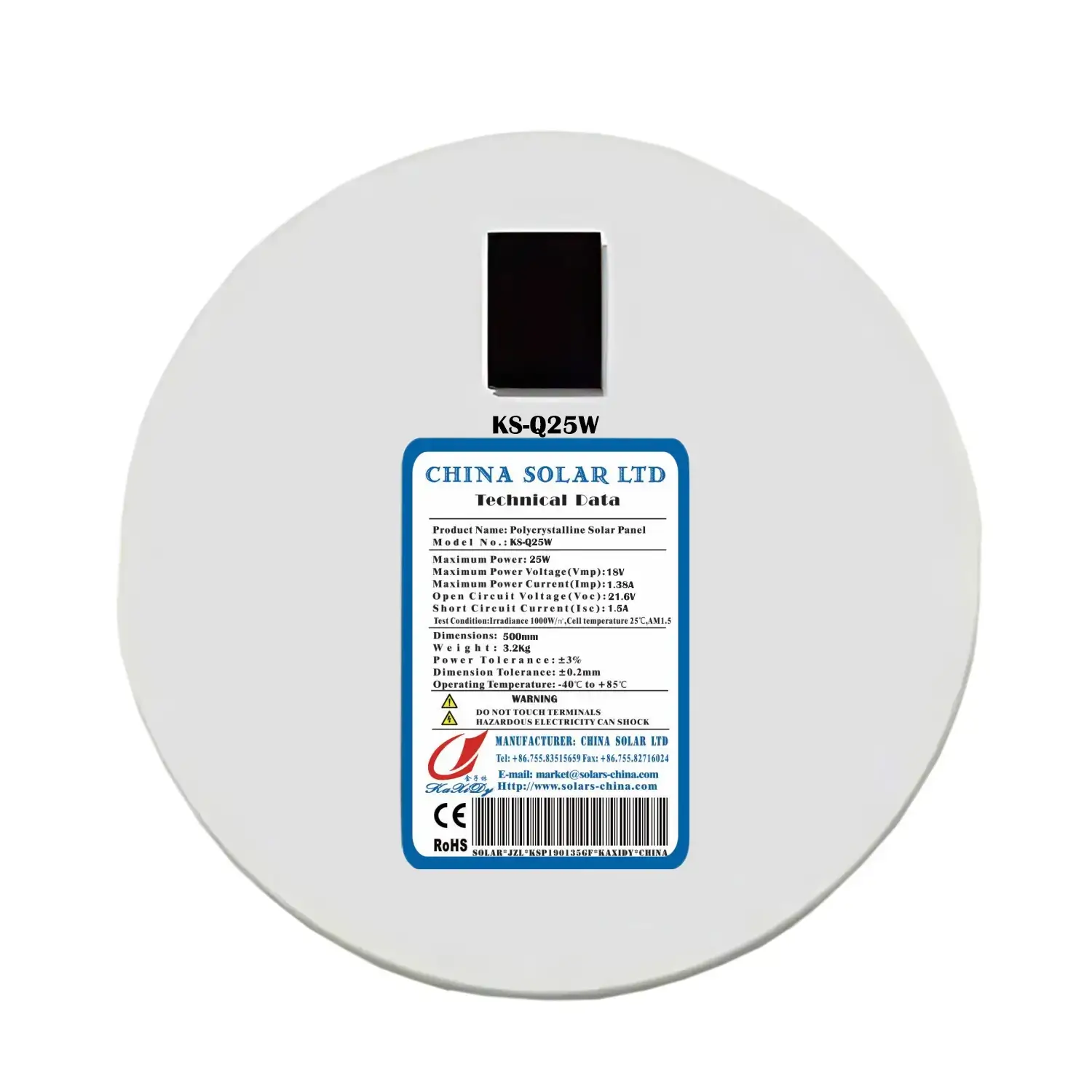 Yuvarlak Güneş Paneli 25W