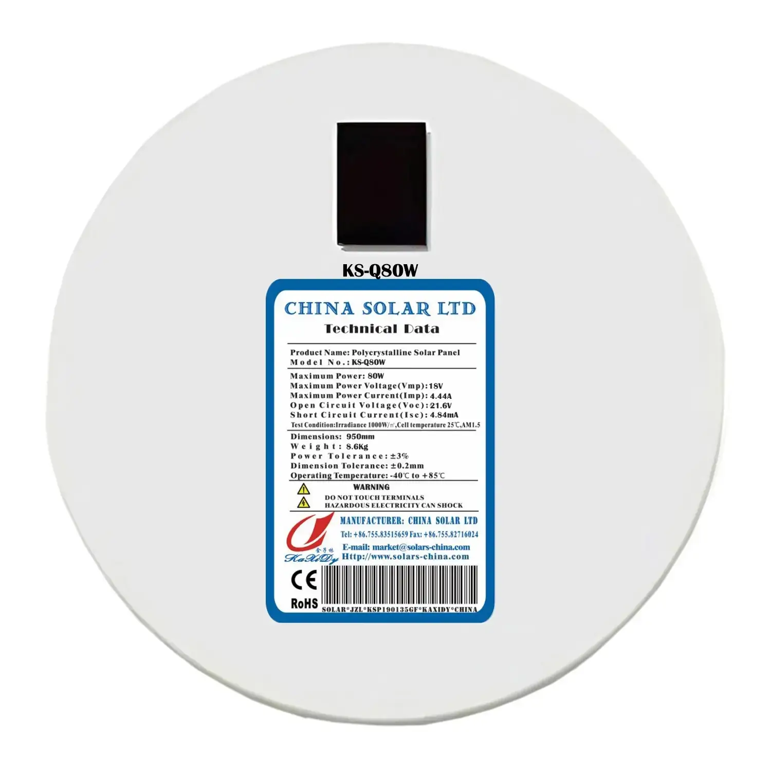 Dairesel Güneş Paneli 80W